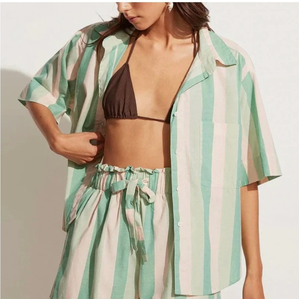 Faithfull the Brand Vacances Set In Pape Stripe - Green size 2: 100% cotton